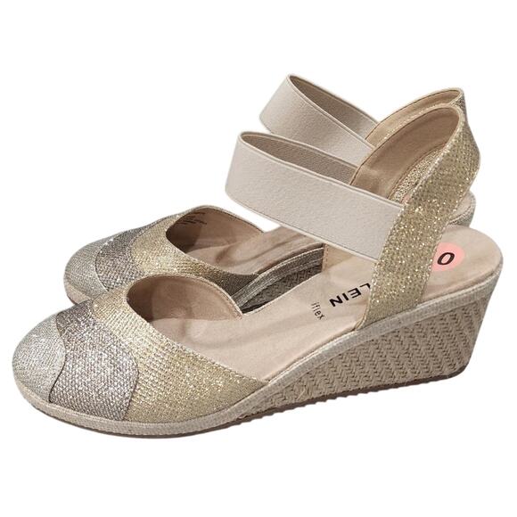 Anne Klein iflex gold wedge sandals weekend size 10 new - Picture 2 of 7